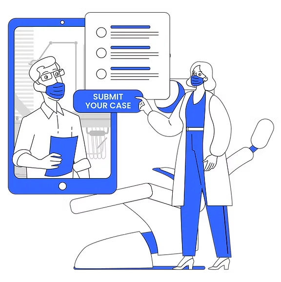 Illustration of a dentist connecting with a dental mentor through Smart Dentist